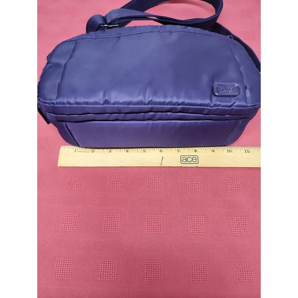 Lug Scoop Medium Top Handle Crossbody Bag In Purple RFID Pocket Travel Friendly